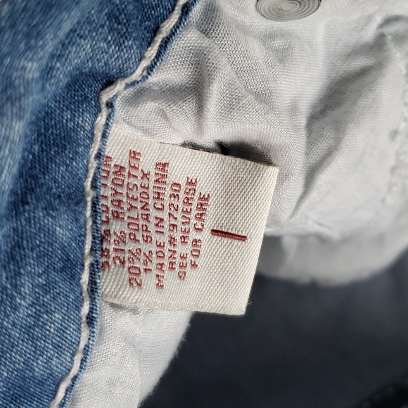 Denim Distressed Shorts with Lace Hem Size 1 - Picture 5 of 6